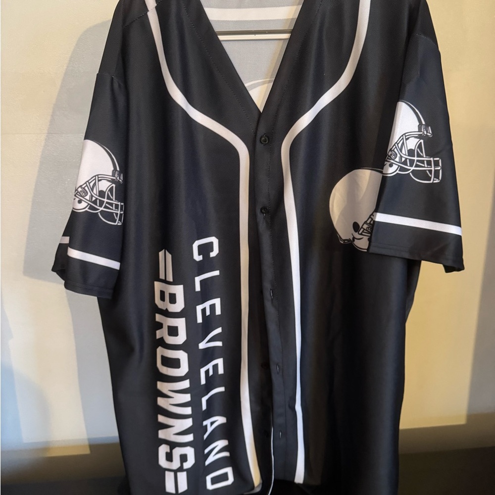Cleveland Browns Black Baseball Jersey